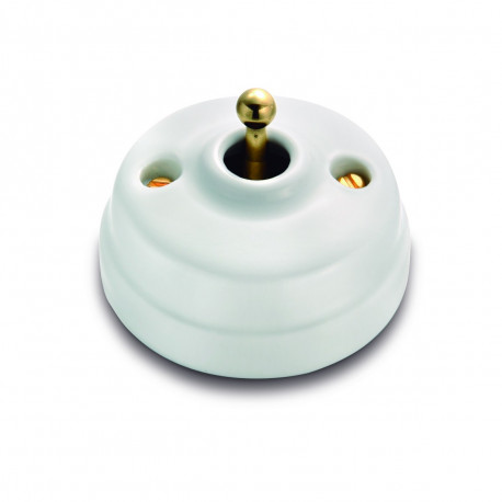 Bouton poussoir (Pose en saillie) Dimbler en porcelaine blanche (Plusieurs coloris disponibles) - FONTINI