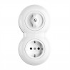 Interrupteur double rotatif Rotary en porcelaine vendu sans son cache (encastrable) Ref. 186879 - THPG