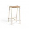 Tabouret haut TABURETE 8 pieds métal et assise en chêne - Hay