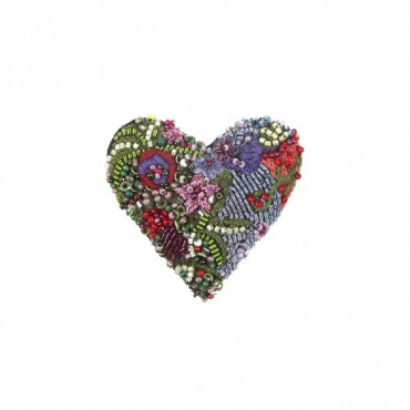 Broche BLOOMING HEART brodée main - Trovelore