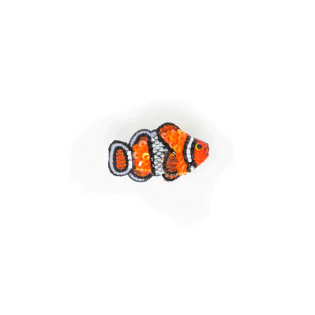 Broche CLOWNFISH SMALL brodée main - Trovelore