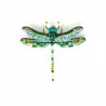 Broche GREEN DARNER DRAGONFLY brodée main - Trovelore