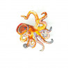 Broche GIANT PACIFIC OCTOPUS brodée main - Trovelore