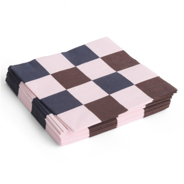 Lot de 20 serviettes en papier PATTERN NAPKINS LUNCH M CHECK - HAY