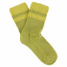 Chaussettes Femme Cashmere Stripes Green Grey / Yellow - Escuyer