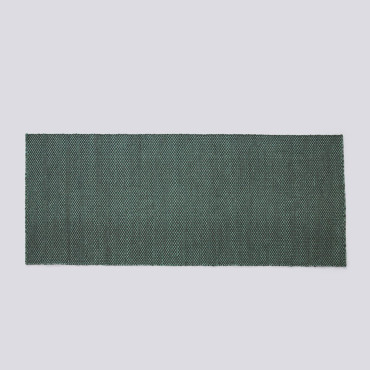 Tapis runner MOIRE en laine Emeraude - Hay