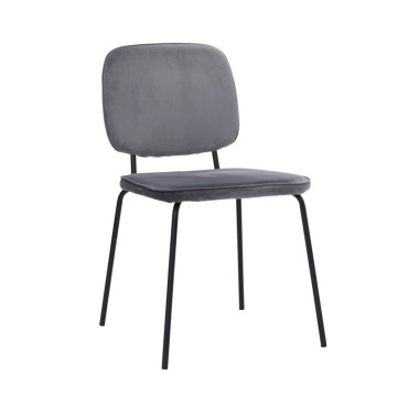 Lot de 4 chaises HDCOMMA velours gris - House Doctor