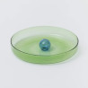 Plat BUBBLE medium en verre bicolore green / blue - Block Design