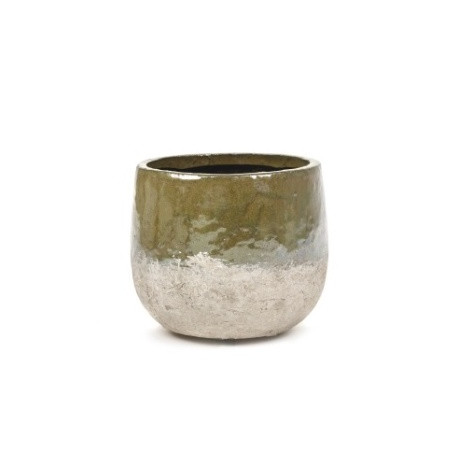 Cache pot en grès RUSTIC vert sable small - Serax