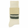 Chaussettes Homme Crew Stripes Ecru Kaki - Escuyer