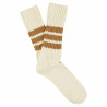 Chaussettes Homme Crew Stripes Ecru Mustard - Escuyer