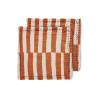 Set de 2 serviettes STRIPED TANGERINE en coton