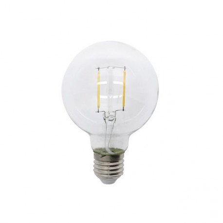 Ampoule LED - Filament - Boule - 2W - Culot E27 - Blanc chaud - Tra
