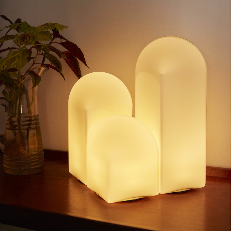 Lampe à poser design de table ronde led blanche - SOUFFLE D'intérieur -  Souffle D'intérieur
