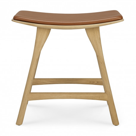 Tabouret Osso en chêne assise en cuir - Ethnicraft