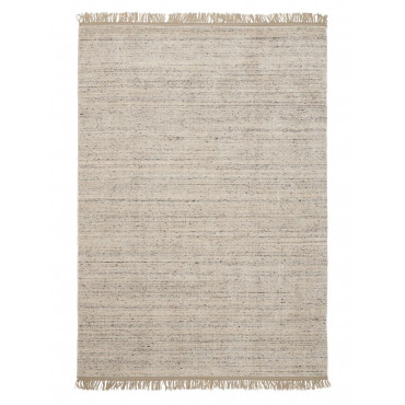 NEUF DE STOCK // Tapis frangé FRIOLENTO coloris silver - Linie Design